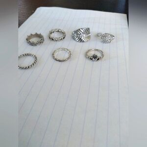 Silver ring bundle (7)